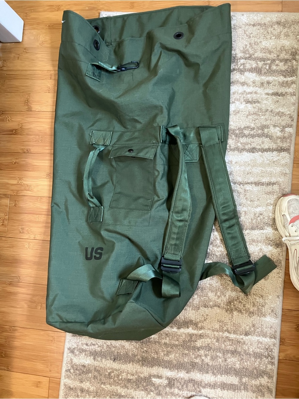 Genuine US Military Issue Top-Loading Nylon Duffel Bag OD Green Backpack Sea Bag